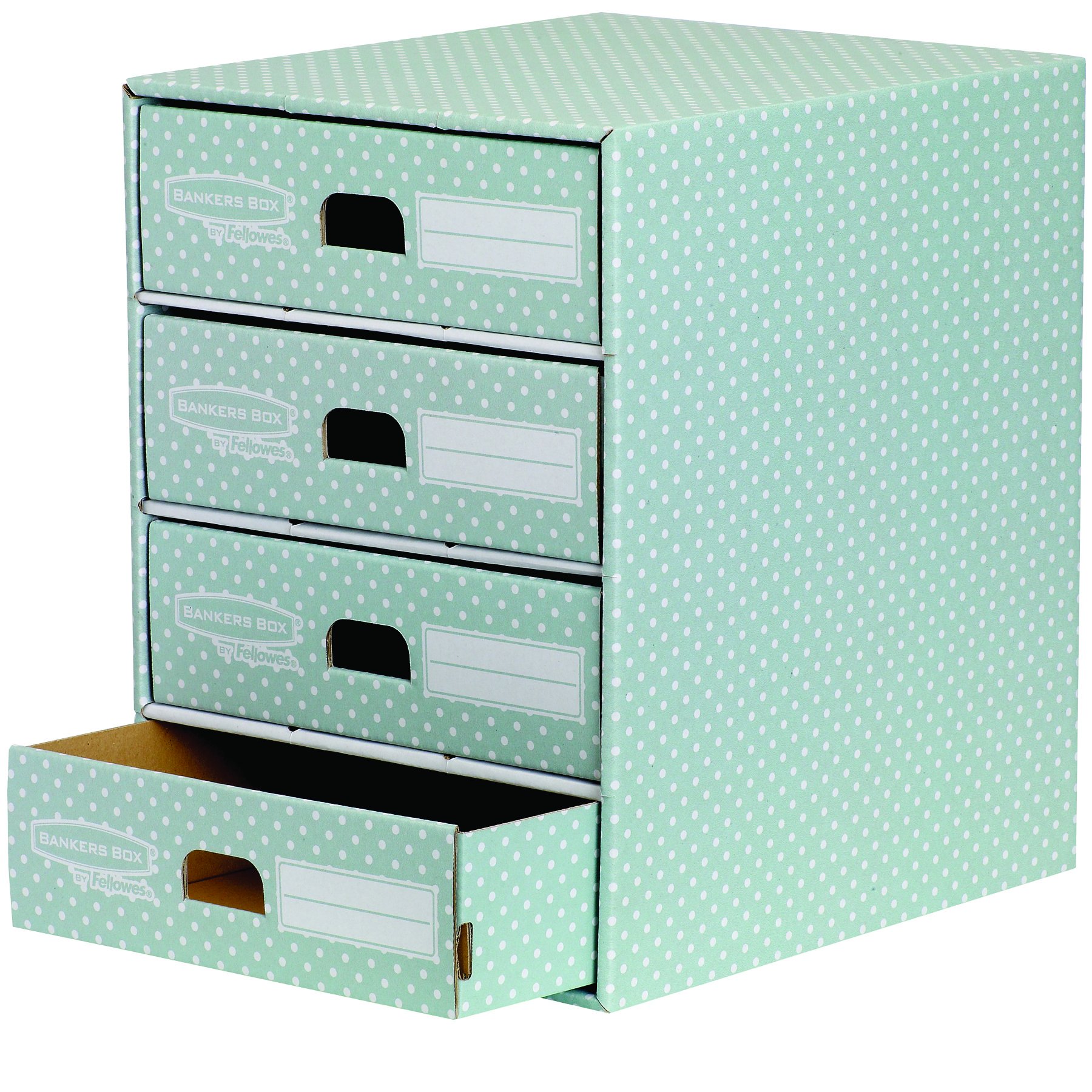 bankers-box-style-schubladenturm-4-schubladen-gr-n-wei image 4