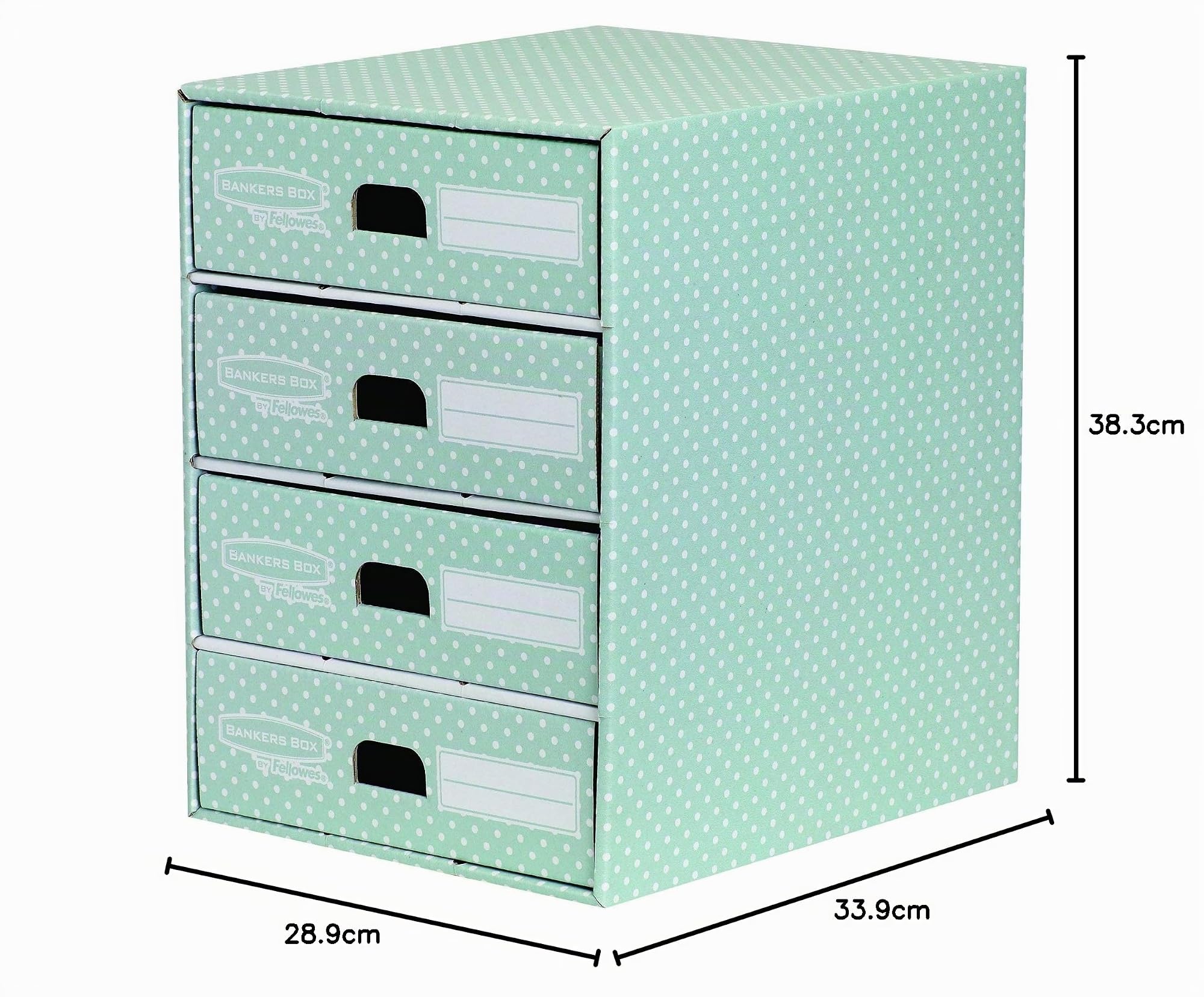 bankers-box-style-schubladenturm-4-schubladen-gr-n-wei image 3