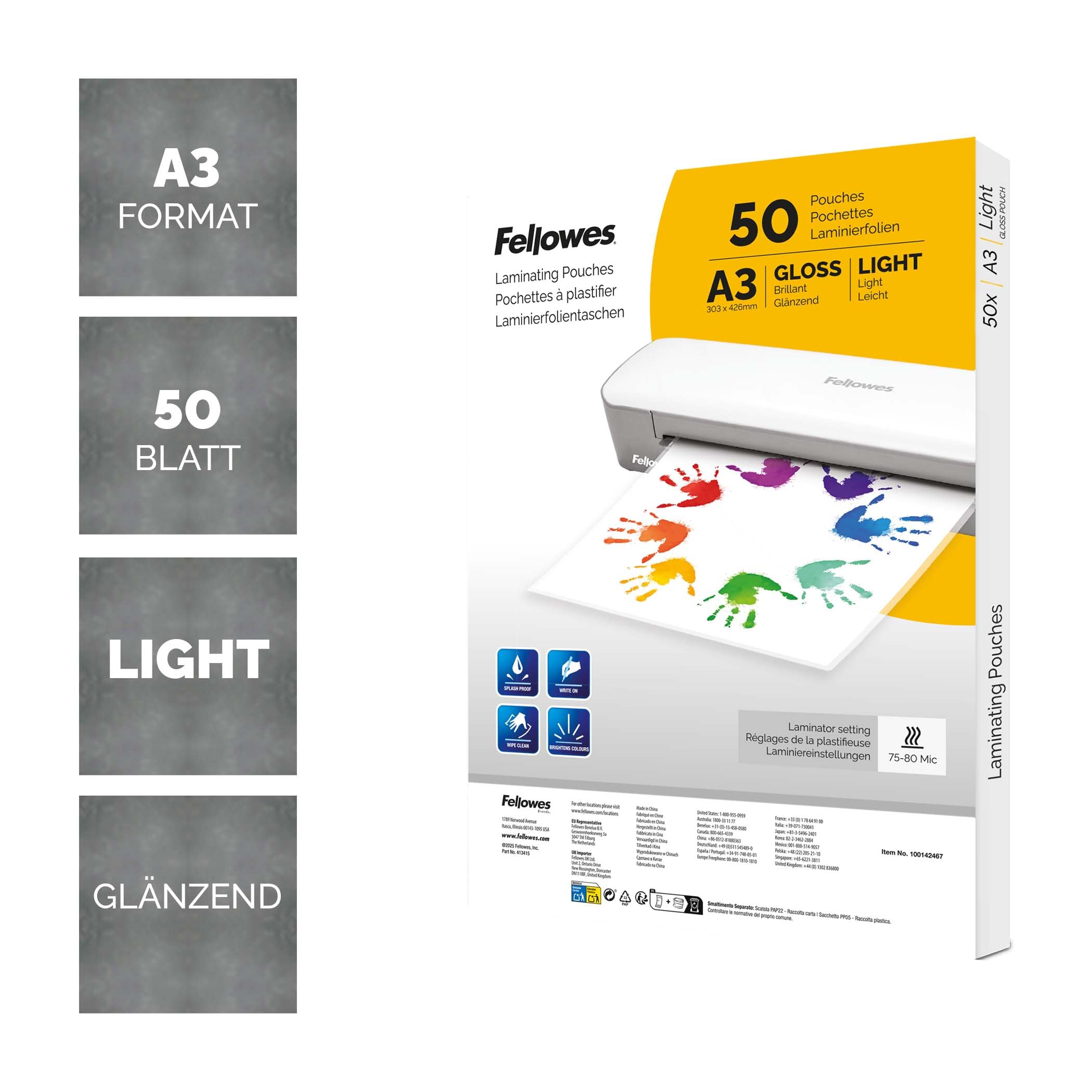 fellowes-imagelast-a3-laminierfolien-gl-nzend-80-mikron-50er image 2