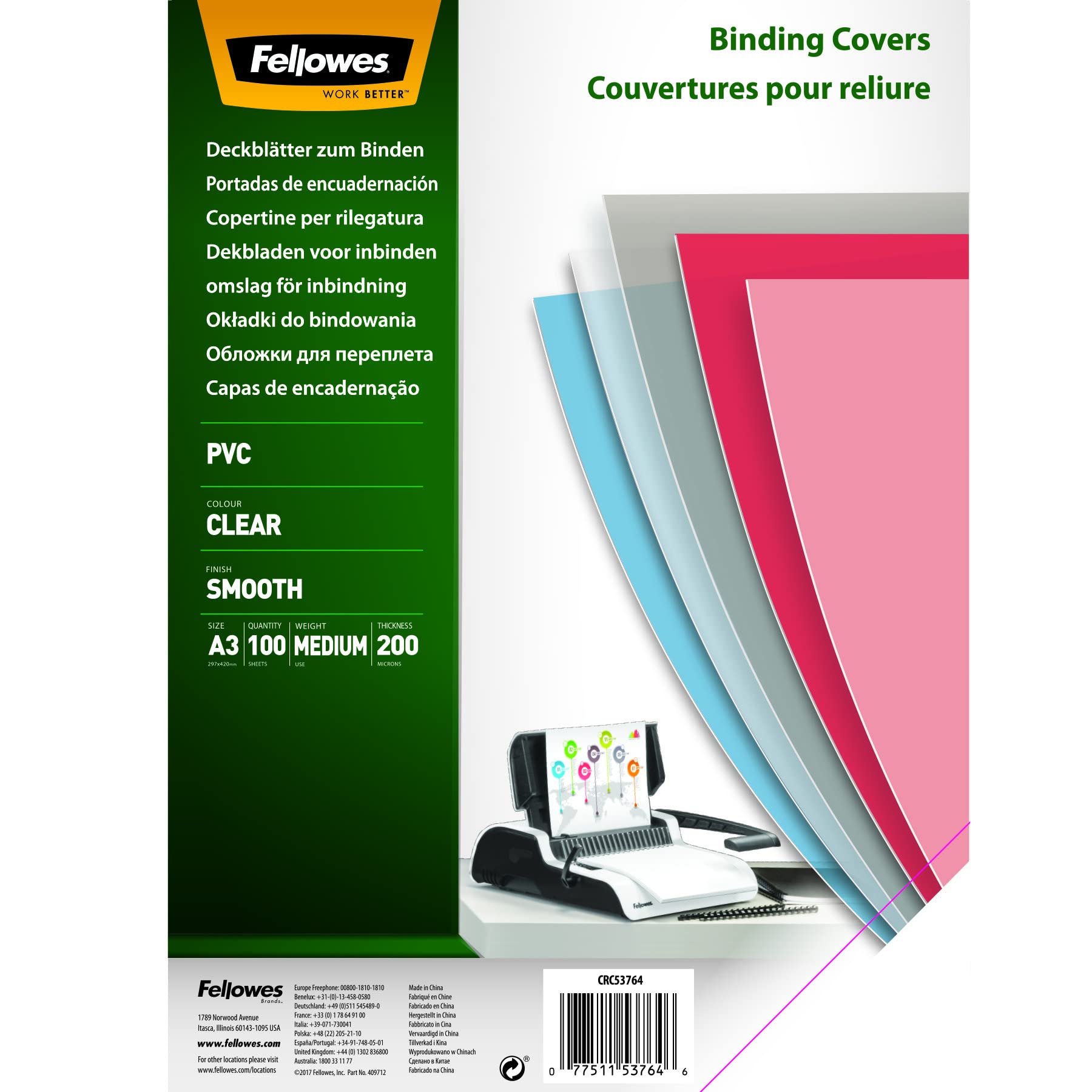 fellowes-galaxy-pvc-deckbl-tter-a4-100-st-ck-transparent-240-mikron image 4