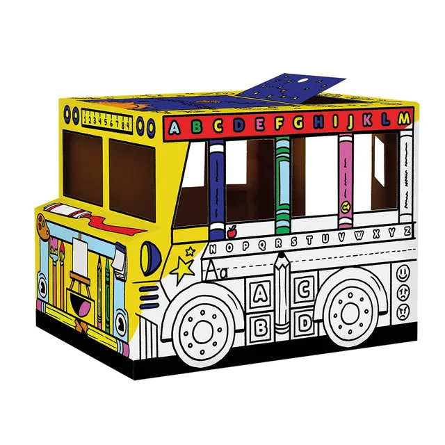 bankers-box-colour-in-spielhaus-pappe-schulbus-ausmalen image 1