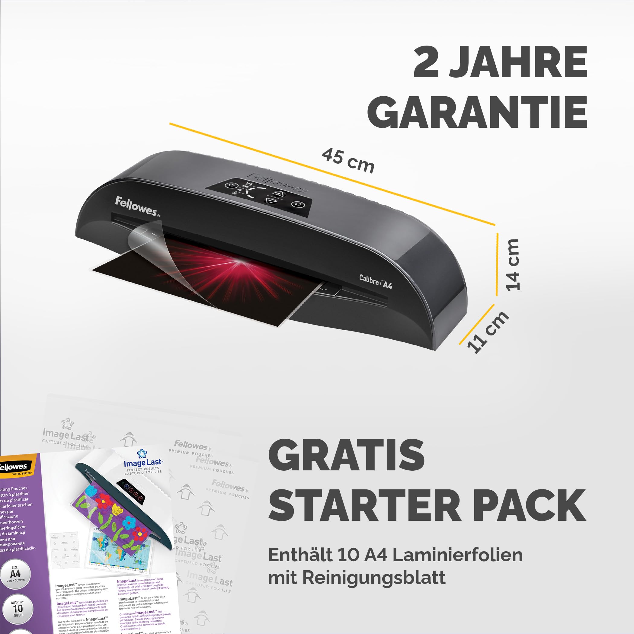 fellowes-calibre-a4-laminierger-t-125-micron-inkl-10-folien-schwarz image 8