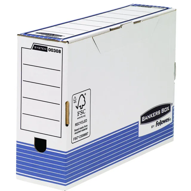 bankers-box-system-archivschachtel-folio-100mm-wei-blau-10er-fsc image 1