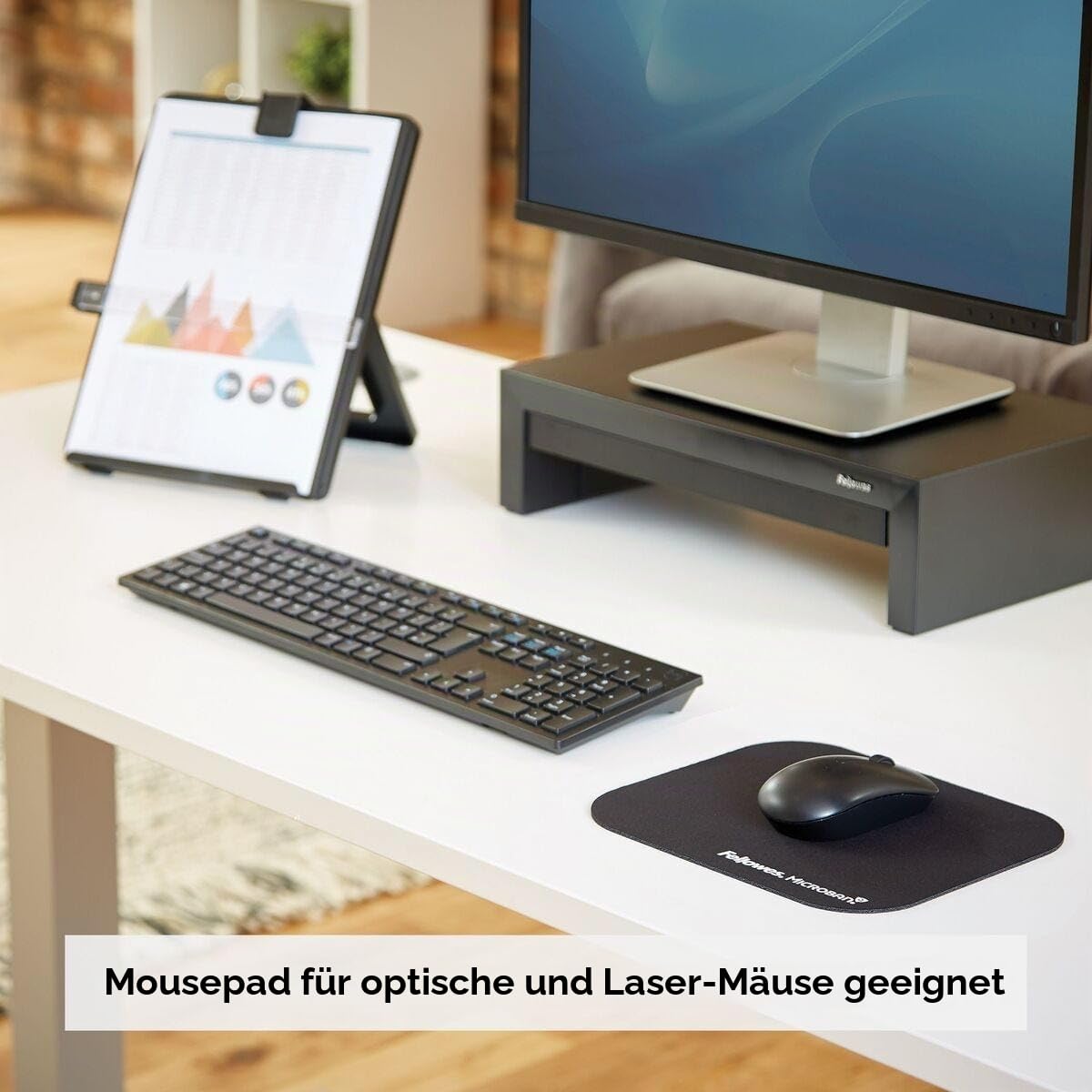 fellowes-mauspad-schwarz-microban-antibakteriell-rechteckig image 4