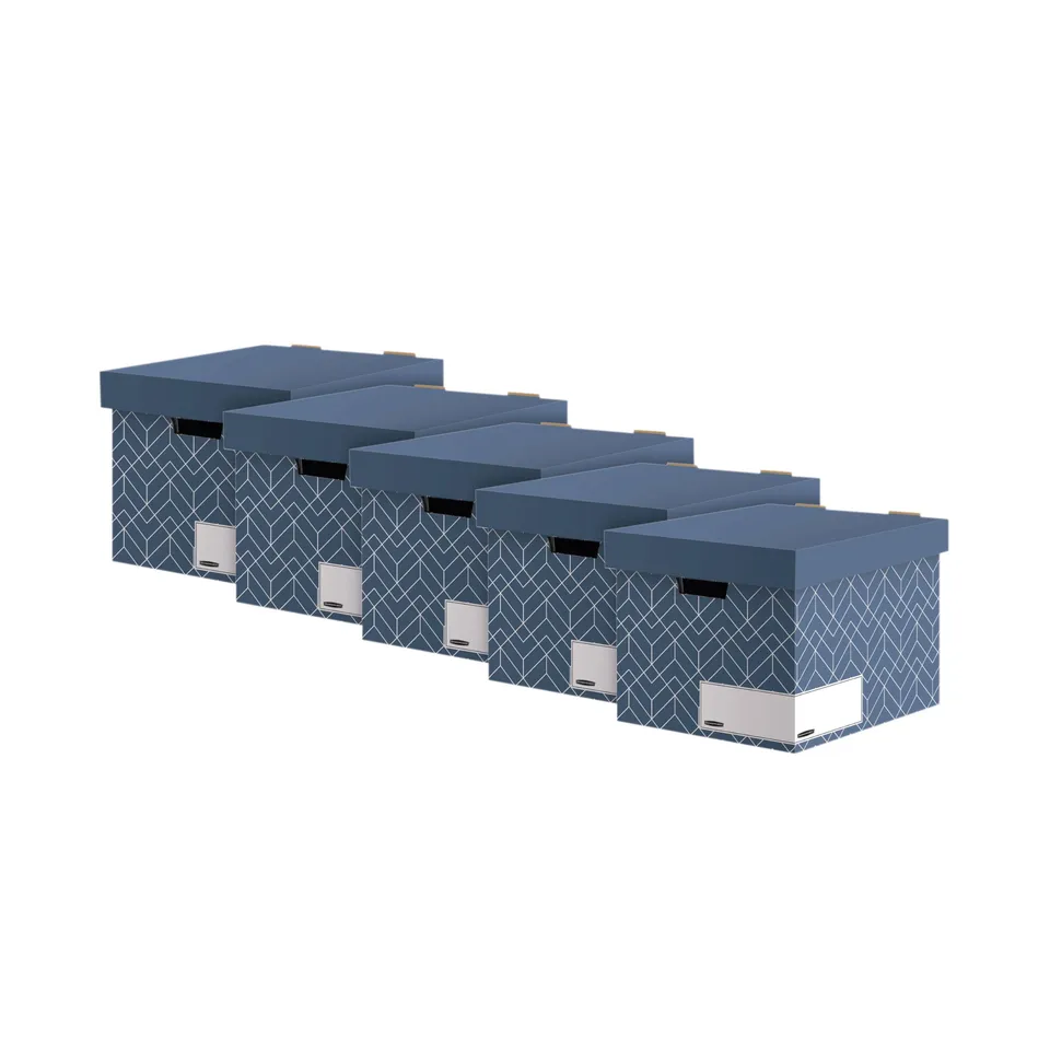 bankers-box-d-cor-archivbox-deckel-schieferblau-5-st-ck image 1