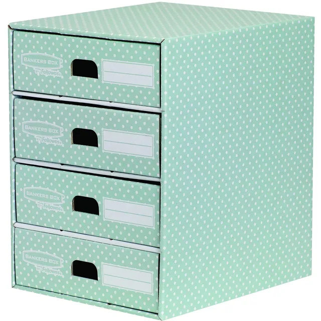bankers-box-style-schubladenturm-4-schubladen-gr-n-wei image 1