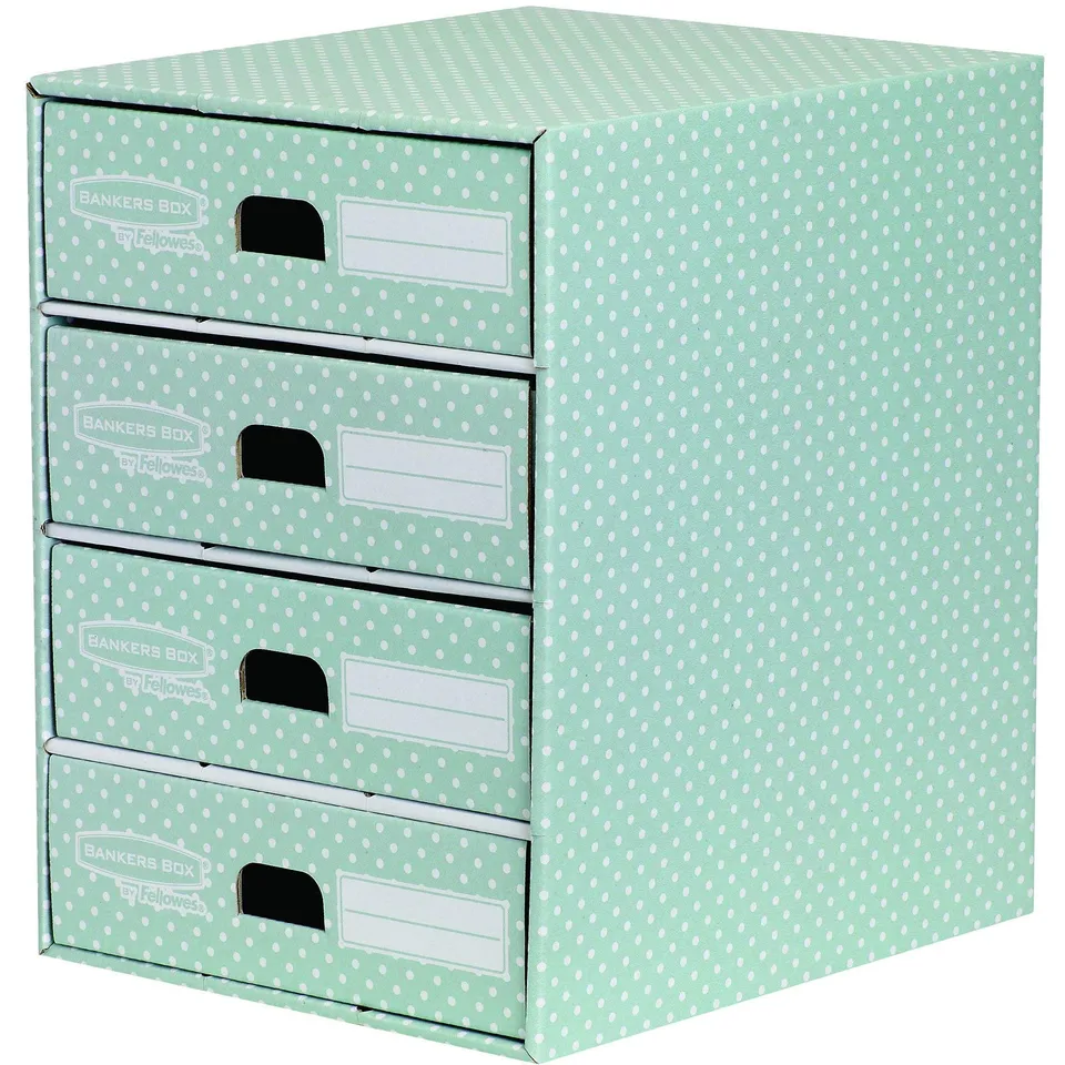 bankers-box-style-schubladenturm-4-schubladen-gr-n-wei image 1