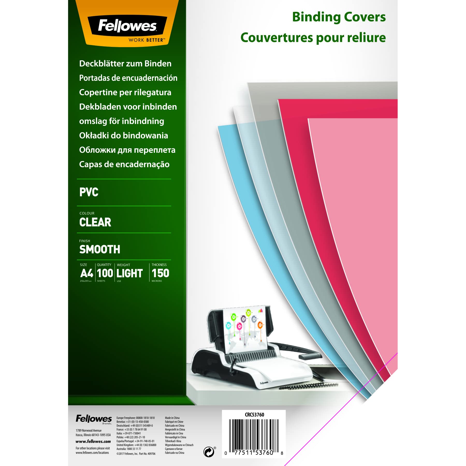 fellowes-galaxy-pvc-deckbl-tter-a4-100-st-ck-transparent-240-mikron image 5