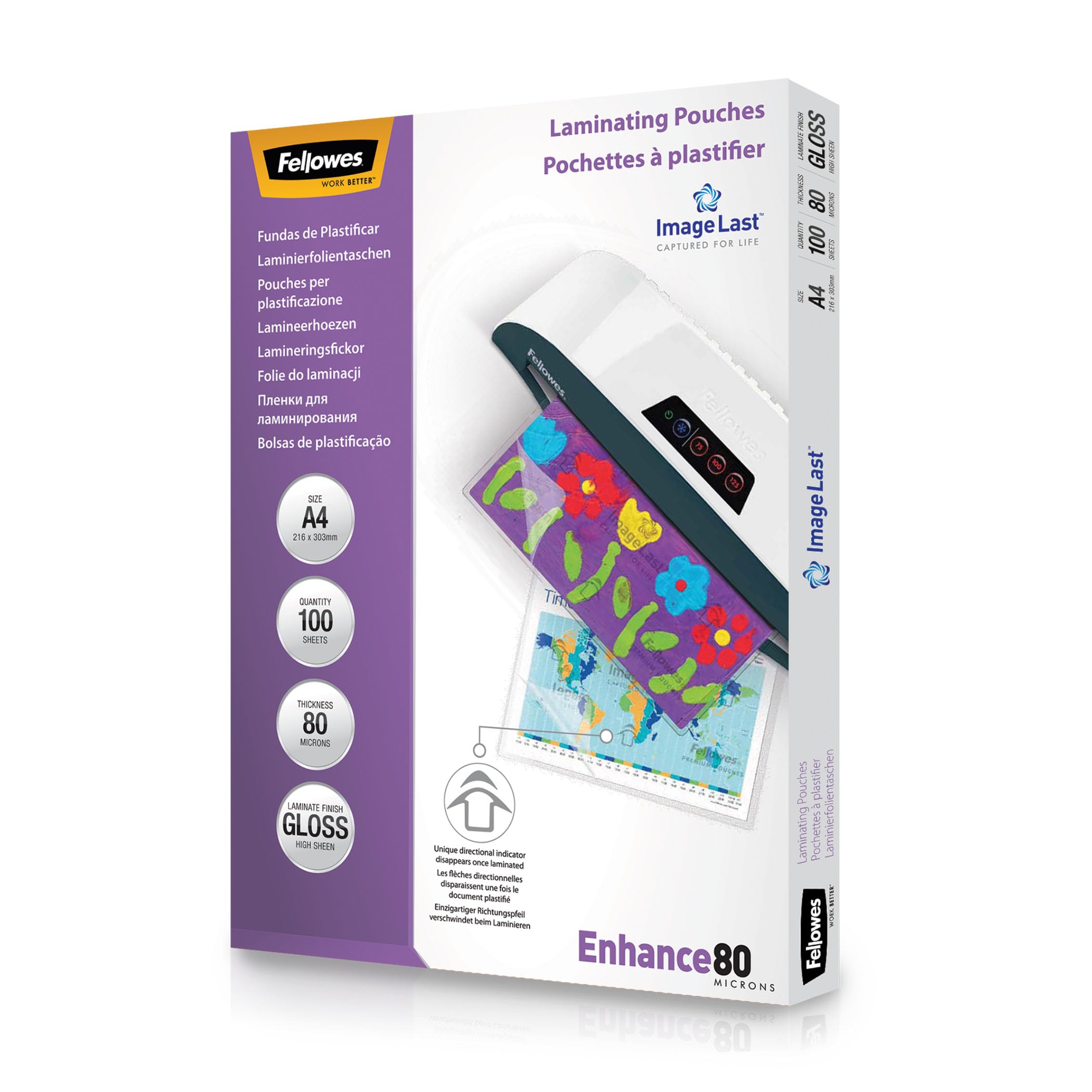 fellowes-imagelast-laminierfolien-a4-80-mikron-gl-nzend-100-st-ck image 1