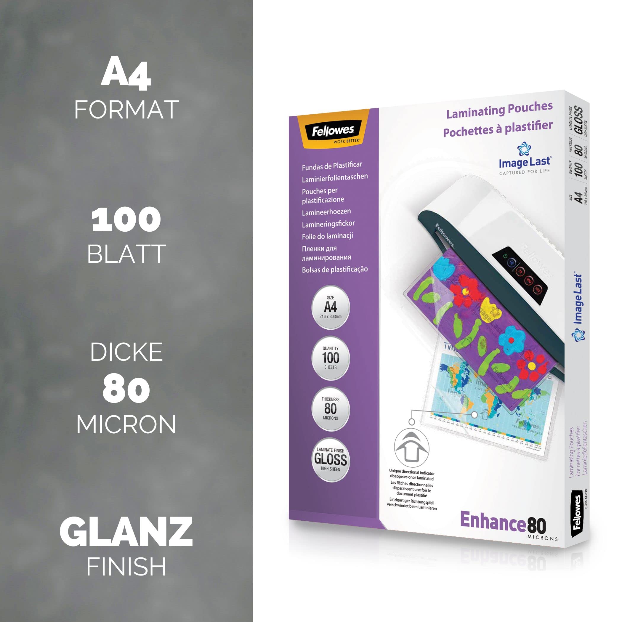 fellowes-imagelast-laminierfolien-a4-gl-nzend-80-mic-500-st-ck image 2